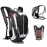 Fahrradrucksack 18L, Outdoor Rucksack Multifunktionaler Wanderrucksack Skirucksack Reiserucksack Sportrucksack Tagesrucksack für Radfahren Reiten Bergsteigen Ultraleicht für Damen und Herren (Schwarz)