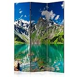 murando Raumteiler Foto Paravent Landschaft 135x172 cm einseitig auf Vlies-Leinwand bedruckt Trennwand Spanische Wand Sichtschutz Raumtrenner Design Gebirge Himmel Wolken See Wasser Sonne c-C-0271-z-b