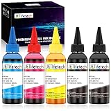 JETlifetech 4 Farbe Universal Tinte nachfüllset für HP Nachfüllbare Tintenpatronen und CISS-Systeme, 100ml pro Tinte/Flasche, 5 Flaschen (2 Schwarz / 1 Cyan / 1 Magenta / 1 Gelb)