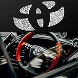 Bling Bling Auto Lenkrad Dekoration Innenzubehör Diamant Aufkleber Lenkrad Logo Strass DIY Lenkrad Abziehbilder Abdeckung für Auto Dekoration (Kompatibel mit Toyota)