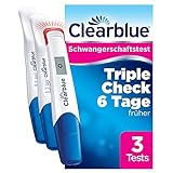 Clearblue Schwangerschaftstest Triple-Check Ultra Früh Kombipack, Ergebnisse 6 Tage früher (10 mIU/ml), Mit keinem anderen Test können Sie früher testen, Kit mit 3 Tests (1 digital, 2 visuell)