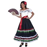 NET TOYS Faschingskostüm Spanierin Kostüm Senorita M 40/42 Flamencokleid Carmen Spanisches Kleid Fasching Karnevalskostüm Zigeunerin Westernkostüm D