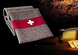 !!! Das Original !!! Schweizer Armeedecke, Outdoordecke 140 x 200 cm mit Packriemen in Leder. Extrem strapazierfähig und waschbar bei 30 G