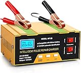 10A Ladegerät Autobatterie, 12V/24V KFZ Batterieladegerät Vollautomatisches Intelligentes Erhaltungsladegerät Geeignet für Blei-Säure-Batterie oder Lithium-B