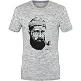 super.natural Herren T-Shirt, ash Melange/Jet Black Sailor, XL