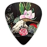 Gitarrenpicks Antilopenschädel und Blumen 12 Stück Ukulelenpicks Einschließlich 0,46 mm 0,71 mm 0,96