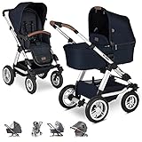 ABC Design Kombi Kinderwagen Viper 4 mit Zubehör Set - 2in1 Kombikinderwagen mit Babywanne und Sportwagen inkl Insektennetz, Regenschutz und Sonnensegel - Shadow B