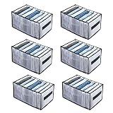6 Stück Kleiderschrank Ordnungssystem für Jeans Hosen Hemden, Aufbewahrungsboxen Schubladenbox im Kleiderschrank Schubladen Kommode , Kleideraufbewahrung Organizer Box | 25x36x20 cm*7 S