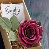 Camellia Bees Handgemachte Papierrosen Burgunderrot - Ewige Papierrose in Rot - Infinity Rosen als Geschenk für Frauen zu Geburtstag, Hochzeit, Valentinstag - Edle Kunstrose als Deko - Burgunder rot…