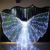 MVPACKEEY Bauchtanz-Bauchtanz-Flügel, beleuchtet, Bühnenkleidung, Rave 360 Grad, LED, Weiß