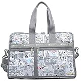 LeSportsac Manhattan Tour Classic Weekender Crossbody-Tasche, Größe M, Stil 3549/Farbe F707, All Things New York City, NYC Subway, Broadway, Washington Square Park, Brezel & Hot Dog Carts &