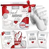 EasyCrafts Handabdruck Set für Paare - DIY Handabdruck-Set - 3D Hände-Gipsabdruck für Paare - kreative Geschenk-Idee für Hochzeit, Valentinstag, Muttertag