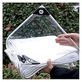 KUAIE Transparente wasserdichte Plane, robust Plane mit Ösen, Falt-Plane, Anti-Aging-Shading-Tuch, Gewächshauspflanzen, Weichglas, Reißfestigkeit (Color : Transparent, Size : 1x5m)