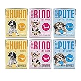 Mr Fred- Junior Hundefutter nass | Super Premium Nassfutter für Hunde Welpen | 6 x 200g | Lebensmittelqualität | Pute, Rind, Huhn | wiederverschließbar …