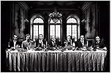 SXXRZA Wunderschönes Bild 30x50cm Kein Rahmen Das letzte Abendmahl Film Gangster Collage HD Seide Schwarz-Weiß-Poster Dekorative Wandkunst Farb