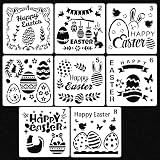 Abnaok 8 Stück Ostern Schablonen Set Zeichnung Malerei Schablone für Kinder, Bastelset Ostern Kinder Basteln Kinder Ostern, Schablone für DIY Ostern Scrapbooking