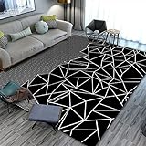Leicht Zu Entstauben badvorleger Geometrisches Muster Outdoor Teppich Für Terrasse schwarz und weiß 120X180