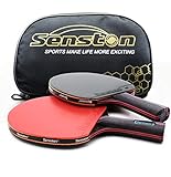 Senston Professional Tischtennisschläger 2-Spieler-Set mit Ping-Pong-Schlägertasche, Pro Tischtennis schläger perfekt für Beginnen, Fortgeschrittene, Familienaktivitäten und Sportclub