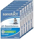sanotact pH-Basenbalance Pulver • 6x200g Basenpulver zum Einnehmen • Entsäuerungskur mit Mineralien & Spurelementen • Basenpulver für normalen Säure-Basen-Stoffw