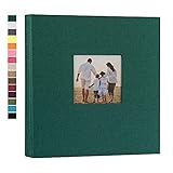 Fotoalbum für 10 x 15 cm, 600 Fotos, Leineneinband, extra großes Fassungsvermögen, Fotobuch für Familie, Hochzeit, Jahrestag, Baby (dunkelgrün, 600 Taschen)
