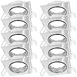 Eaxus® GU5.3/MR16 Einbaustrahler – 10er Set Einbauleuchte für Bad, Wohnzimmer, Esszimmer & Co, Silb