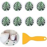 8pcs Selbstklebende Antirutsch Sticker Dusche Boden Aufkleber Geniale Rutschschutz Badewanne Sticker Selbstklebend Tropische Blätter Muster Antirutsch Pads Anti-Rutsch Sticker Als für Duschen Grü