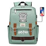 DDDWWW Unisex Jugend magische Schultasche Zauberstab Shop Rucksack, Harry Potter Mode lässig Reitrucksack 42CM/30CM/16CM Grü
