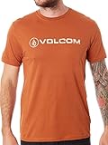 Volcom Line Euro BSC Ss T-Shirt, kurzärmelig, für Herren L Braun (Copper)