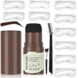 Augenbrauen Stempel, Wiederverwendbares Makeup Brow Stamp Brauenpuder mit 10 Schablonen & Make up Pinsel Augenbrauen Rasierer, Wasserdichtes Make Up Kosmetikset Augenbrauenstempel Damen Make-up-T