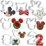 Ausstechformen mit Micky Minnie Maus, 8 Stück, Backformen, Edelstahl, für Kekse, Sandwich-Kuchen, Kuchenausstecher-Set für den 2. Geburtstag, Partyzubehö