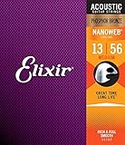 Elixis Phosphor Bronze Saiten für Akustikgitarre 16102 mit NanowBE-Beschichtung, Medium (.013-.056)