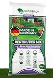 NATUREFLOW Premium Vertikutiermix 4in1 für gesundes und dichtes Wachstum - Premium Rasensamen mit Dünger, Bodenaktivator, Wasserspeicher - 4kg Rasenreparaturmischung