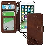 Copmob Hülle iPhone 7/8/SE2/SE 2020,Flip Leder Brieftasche Handyhülle,[4 Steckplätze][Magnetverschluss][Lanyard],Klapphülle Ledertasche Schutzhülle für iPhone 7/8/SE2/SE 2020 - Dunkelb