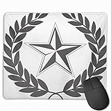 Nettes Gaming-Mauspad, Schreibtisch-Mauspad, kleines Mauspad für Laptop-Computer, Mausmatte Rot Texas Kommunistischer Stern und Lorbeerkranz Silber Siegel Tattoo Russische Union Republik