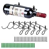 BSTKEY Weinflaschenhalter zur Wandmontage, Eisen, für Rotwein, Getränke, Likörflaschen, Metallhalterung zum Aufhängen, 6 Stück F