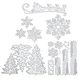 9Stück Stanzschablone Set Stanzformen Schneeflocken Weihnachtsbaum Rentier Reh Prägeschablonen Prägung Schablone Stanzschablonen für Weihnachten DIY Scrapbooking Papier Karten Foto Album Kunst B