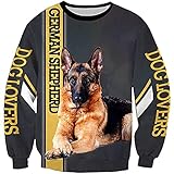 SJJMYM Männer Frauen Deutscher Schäferhund 3D Reißverschluss Hoodies Langarm Sweatshirts Jacke Pullover Trainingsanzug,Sweatershirt,XL