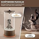 LACKS® Windgeschütztes Rückfluss Räuchergefäß Räucherwasserfall + 150 Rückfluss Räucherkegel | Räucherstäbchen Halter inkl. 30 Räucherstäbchen | Zimmer Dek