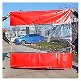 LSXLSD. Outdoor Zaun Für Mobile Restaurant Transparent + Farbe Weiche PVC Plane wasserdichte Plane Winddicht Vorhang Regen Tuch (Color : Custom Size red)
