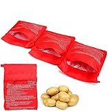 BESTZY 4Stück Mikrowellen Kartoffelbeutel, Wiederverwendbarer Mikrowelle Kartoffeln Tasche in nur 4 Minuten Kartoffelbeutel Express Tasche Backen Werkzeug, R