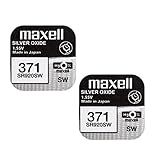 2 x maxell 371 SR920SW Uhrenbatterie Silberoxid-Uhrenbatterien (0% Quecksilber Batterien [2 Stück]
