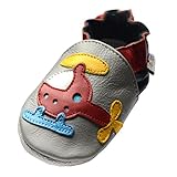 Jinwood designed by amsomo - Helicopter Grey - Mini Shoes - Hubschrauber - Hausschuhe - Lederpuschen - Krabbelschuhe, EU 26/27