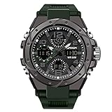 RORIOS Herren Militär Sportuhr Digital Quarz Uhr mit Silikon Armband Digitaluhren für Männer Jugendliche Elektronische Uhr mit Alarm T