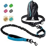 Joggingleine für Hunde zum Laufen, Joggen, Wandern | 2 in 1 Joggingleine und Normale Hundeleine für Große und Mittelgroße Hunde mit Doppelgriff | Bauchgurt Hundeleine mit Reflektierenden N