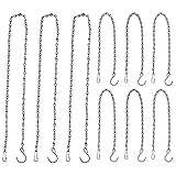 Vegena Metall Ketten zum Aufhängen, 9 Stück Blumenampel Ketten zum Aufhängen 90cm&50cm, Hängenden Korb Ketten Blumentopfkettn Schwarz mit Haken für Vogelkäfig Pflanzgefäßen Billboard O