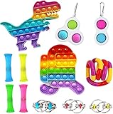 vita dennis Sensory Fidget Toy Set ,Simple Dimple Push Bubble Toys,Squeeze-Spielzeug für Besondere Bedürfnisse bei Autismus,Kinder und Erwachsene(12 Stück)