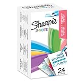 Sharpie S-Note Textmarker & Kreative Markerstifte | Schreiben, Malen, Markieren & Mehr | Geschmichte Pastellfarben | Keilspitze (Breit & Fein) | 24 Stück Highlig