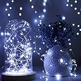 Dantazz LED Lichterketten Kaltweiße 2M 20 LEDs Wasserdicht Lichterkette Batteriebetrieben LED String Lights DIY Kupferdraht Lichterketten für Zimmer Fenster Hochzeit Party Deko (12PC, 2M)