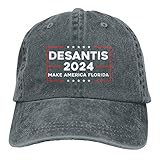 Desantis 2024 Mütze Einstellbare Baseball Cap Vintage Unisex Waschbar Hip Hop Dad Trucker Hat, dunkelgrau (Deep Heather), Einheitsgröß