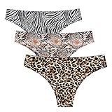 Dissme 3er-Set Damen Unterhosen String Unterwäsche Sexy Tanga Thong G-String T-Back Dessous Niedrige Taille Lingerie Slip Frauen Hipster Panties mit M